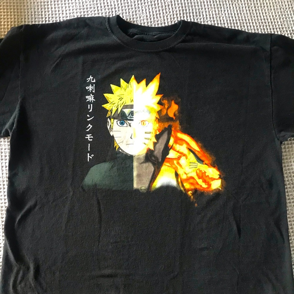 Naturo Black Graphic Anime T-Shirt